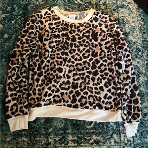 Leopard Print Crewneck sweatshirt - Tan, Brown & Black